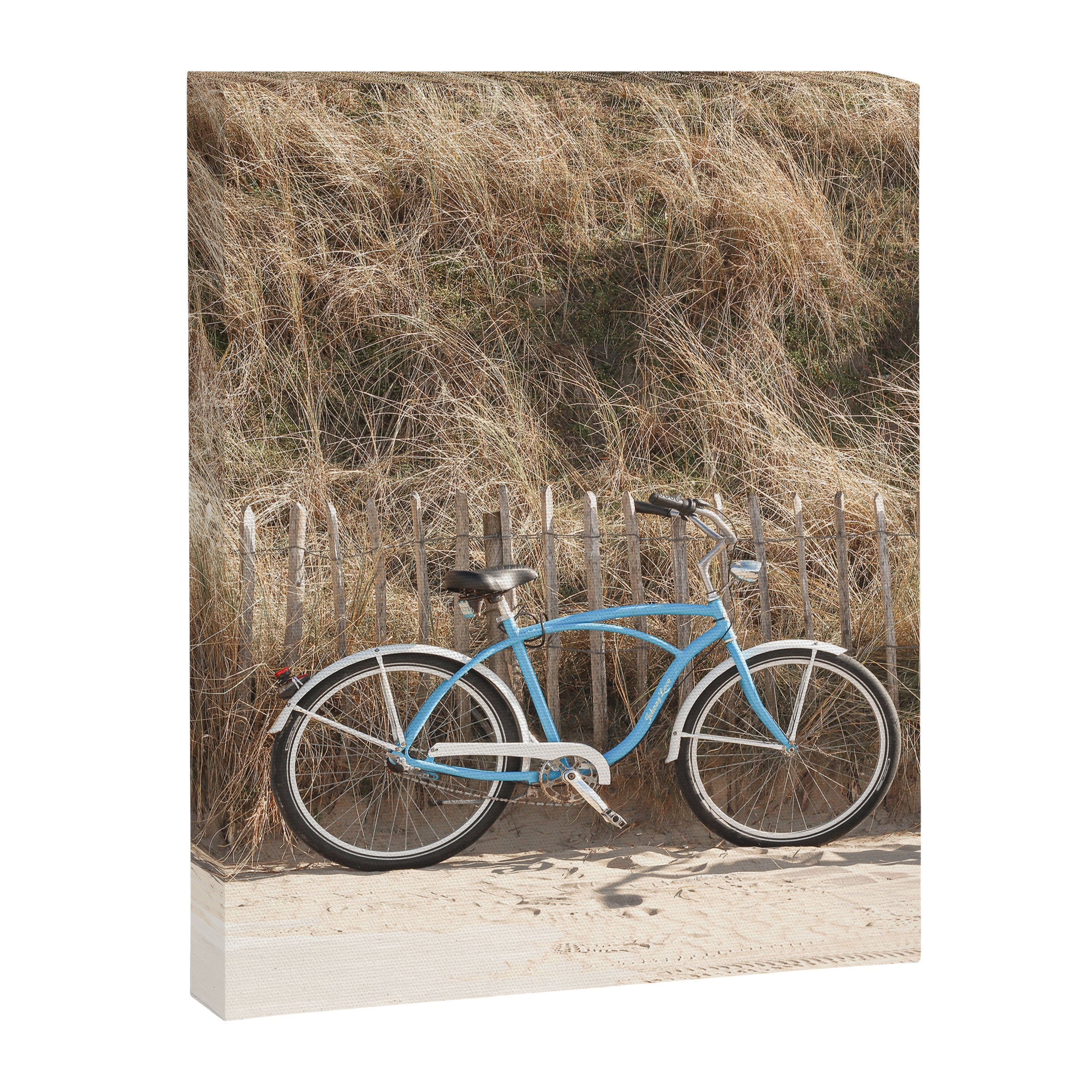 Blue Beach Bike In Holland Photo | Dutch Grass Dunes Summer Holiday Art Print | Europe Travel Photography Canvas Print Gallery Image 6
