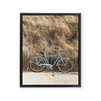 Blue Beach Bike In Holland Photo | Dutch Grass Dunes Summer Holiday Art Print | Europe Travel Photography Framed Canvas Print Gallery Image 6