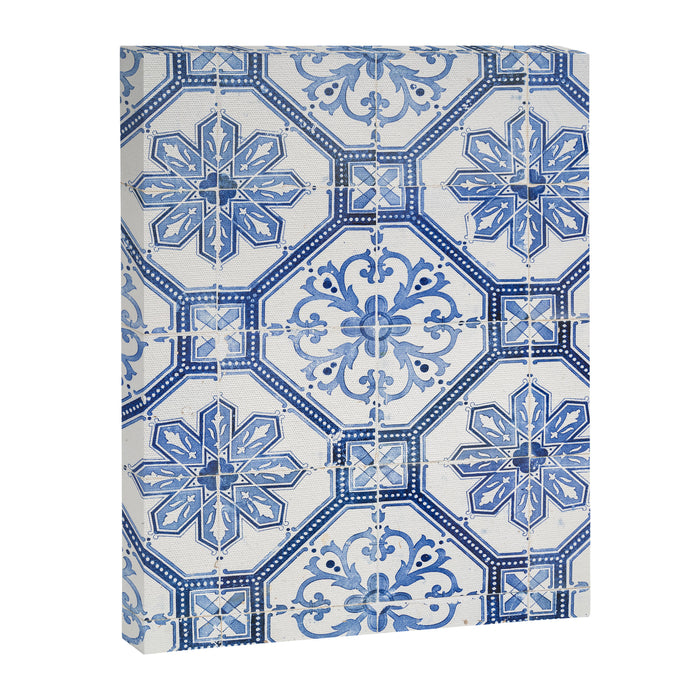 Blue Portugese Tile Pattern | Colorful Travel Photography in Portugal | Azulejos House Design Art Print Canvas Print Gallery Image 1