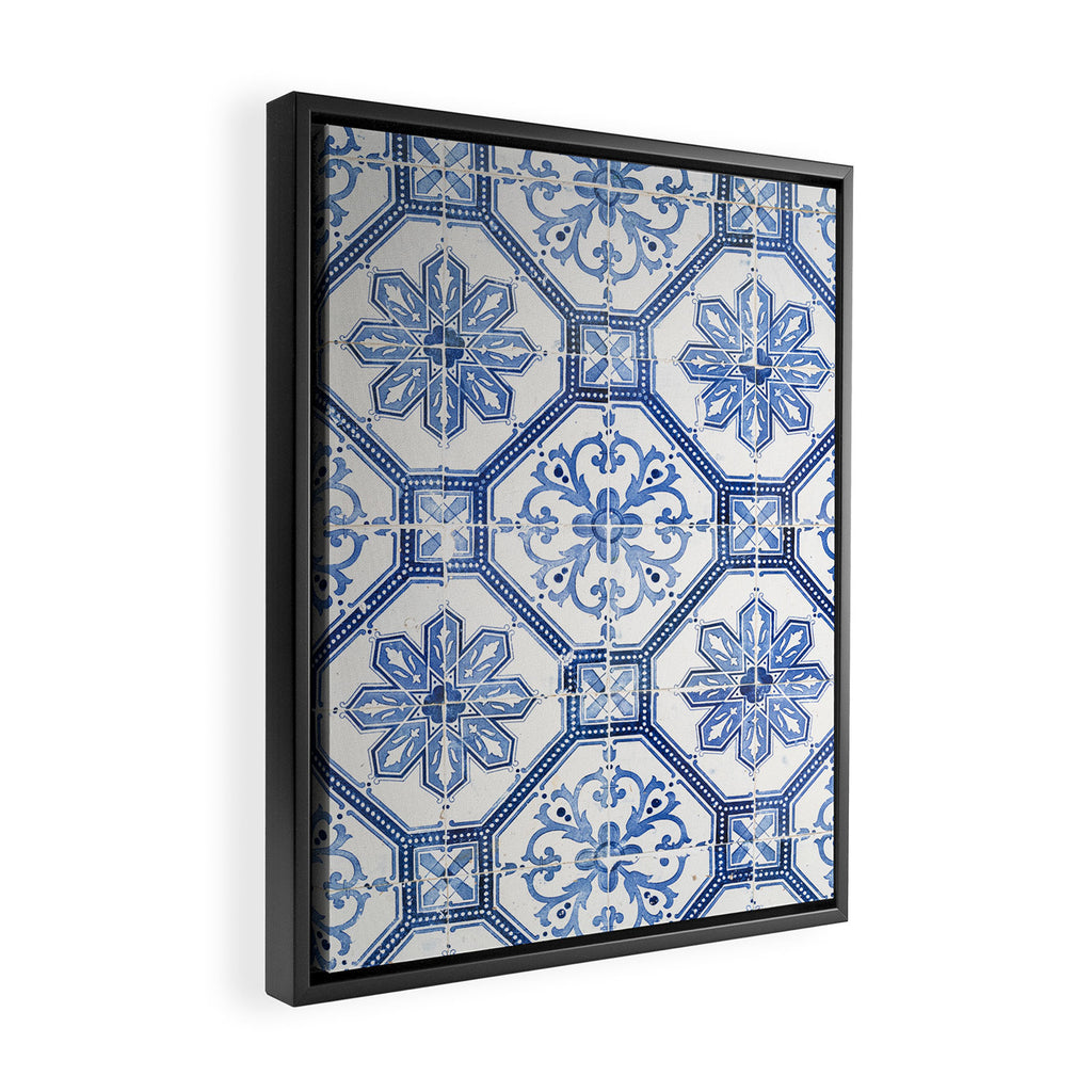 Blue Portugese Tile Pattern | Colorful Travel Photography in Portugal | Azulejos House Design Art Print Framed Canvas Print Gallery Image 2