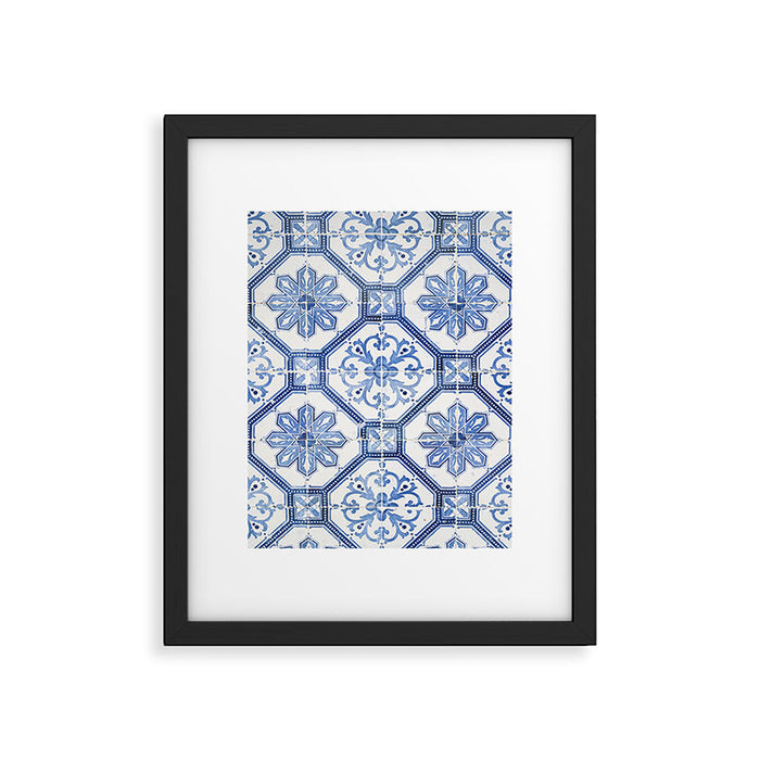 Blue Portugese Tile Pattern | Colorful Travel Photography in Portugal | Azulejos House Design Art Print Framed Art Print Gallery Image 1