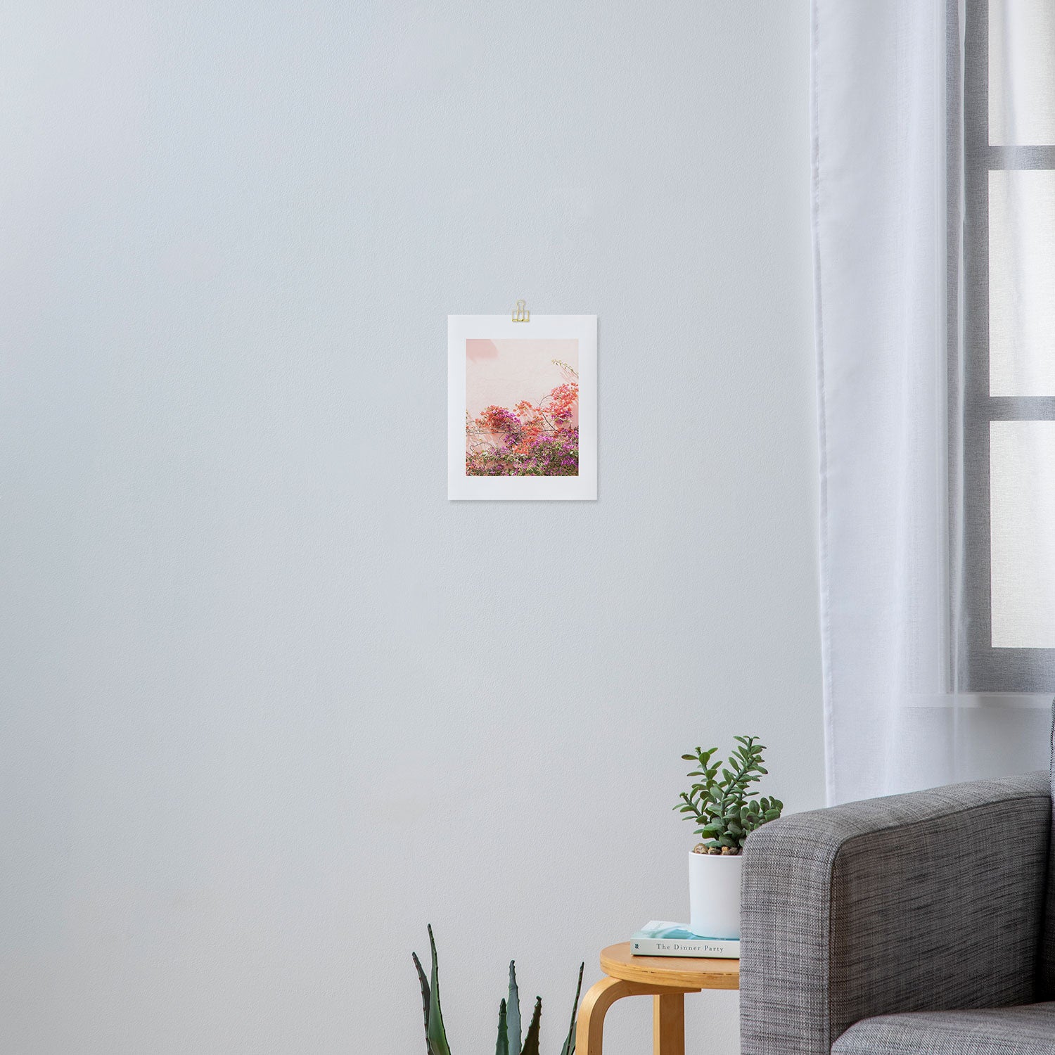 Bougainvillea Flowers in Color | Pink Wall in Cascais Art Print | Floral Travel Photography in Portugal Art Print Gallery Image 3