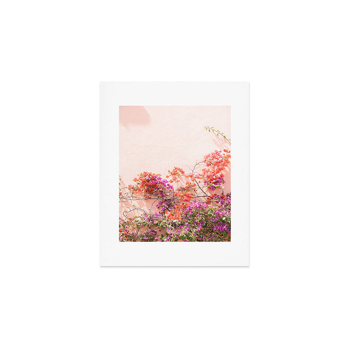 Bougainvillea Flowers in Color | Pink Wall in Cascais Art Print | Floral Travel Photography in Portugal Art Print Gallery Image 1