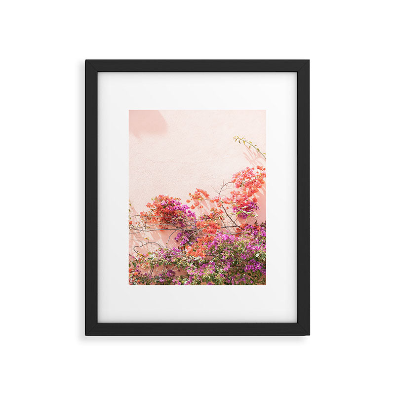Bougainvillea Flowers in Color | Pink Wall in Cascais Art Print | Floral Travel Photography in Portugal Framed Art Print Gallery Image 4
