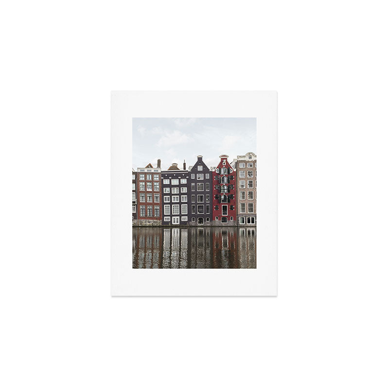 Buildings In Amsterdam City Picture | Dutch Canals Colorful Architecture Art Print | Europe Travel Photography Art Print Gallery Image 1