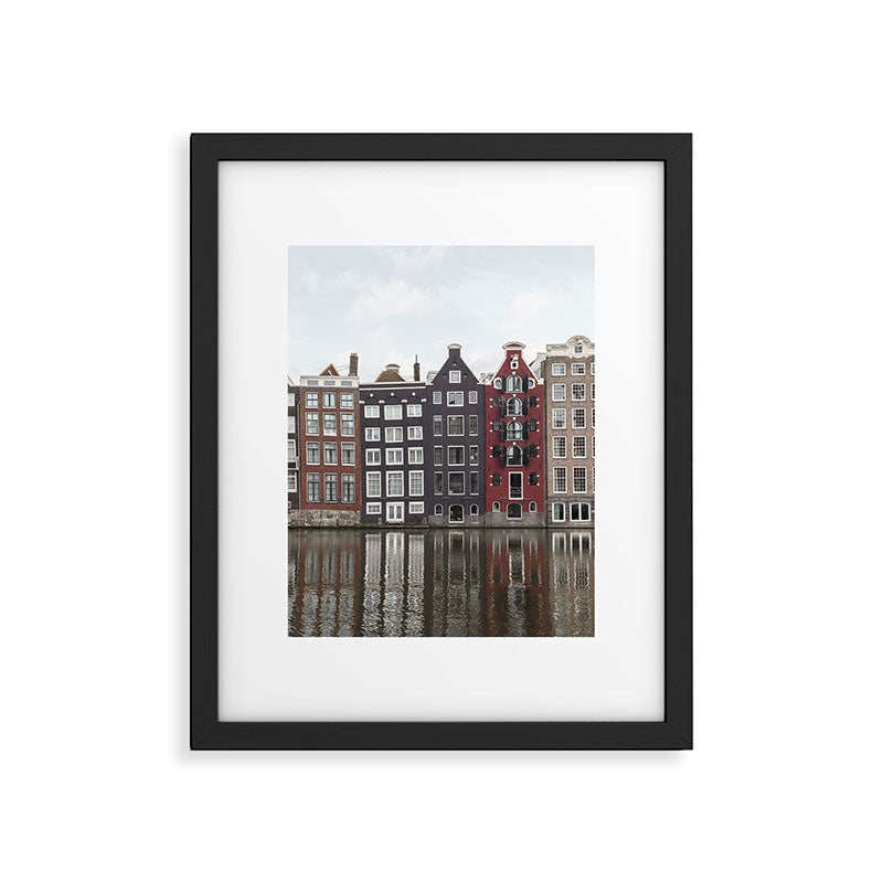 Buildings In Amsterdam City Picture | Dutch Canals Colorful Architecture Art Print | Europe Travel Photography Framed Art Print Gallery Image 5