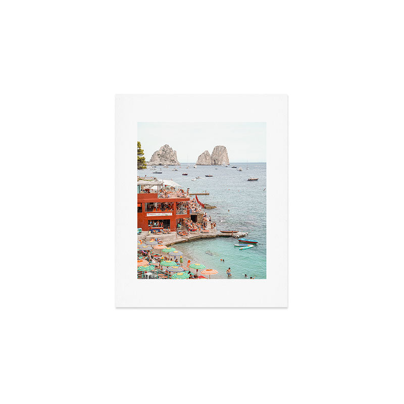 Capri Island Summer Photo | Bagni di Maria Beach Club Art Print | Italy Landscape Travel Photography Art Print Gallery Image 1