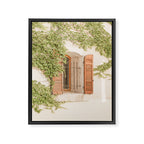 French Window Shutters Photo | Botanical Summer Art Print from Lyon | France Travel Photography Framed Canvas Print Gallery Image 6