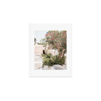 Greece Summer Scenery With Plants Photo | White Island Architecture Art Print | Europe Travel Photography Art Print Gallery Image 1