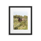 Horses in a Field of Wildflowers | Portugal Travel Art Print | Animal Photography in Europe Framed Art Print Gallery Image 5