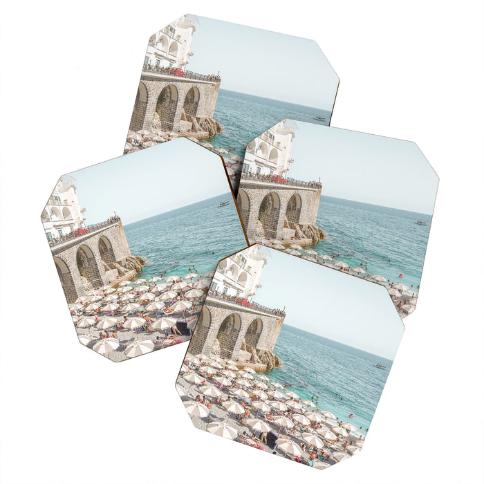 Marina Grande Beach Photo | Amalfi Coast Town In Italy Art Print | Summer Landscape Travel Photography Coaster Gallery Image 1
