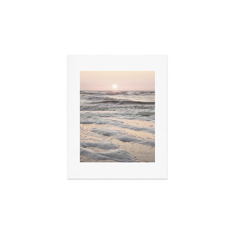 Pastel Tones Ocean In Holland Photo | Dutch Coast Seafoam And Waves Art Print | Travel Photography Art Print Gallery Image 1