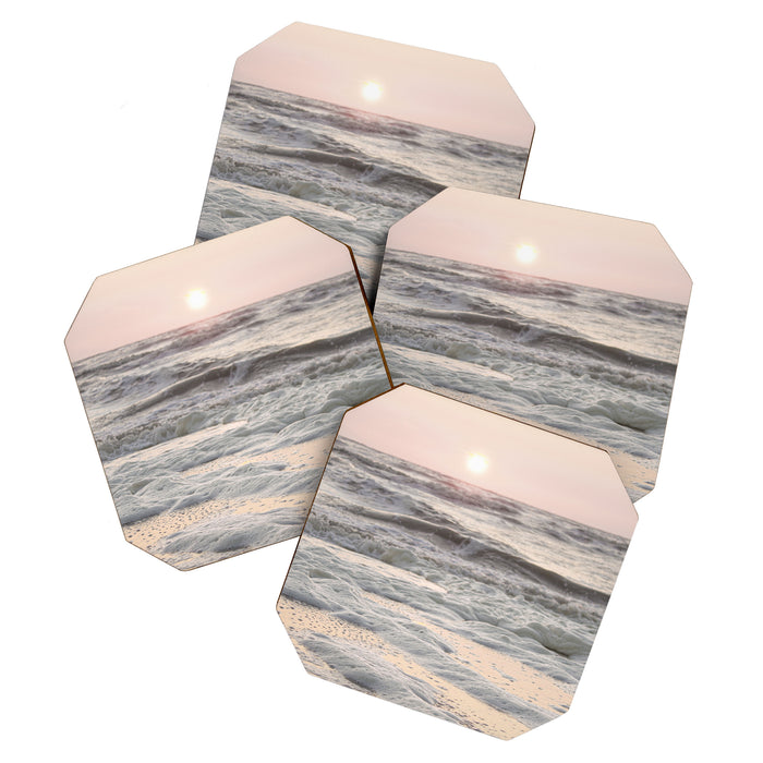 Pastel Tones Ocean In Holland Photo | Dutch Coast Seafoam And Waves Art Print | Travel Photography Coaster Gallery Image 1