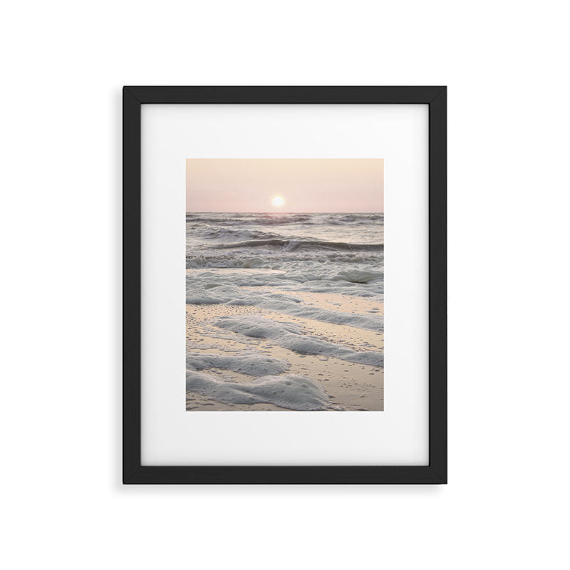 Pastel Tones Ocean In Holland Photo | Dutch Coast Seafoam And Waves Art Print | Travel Photography Framed Art Print Gallery Image 5