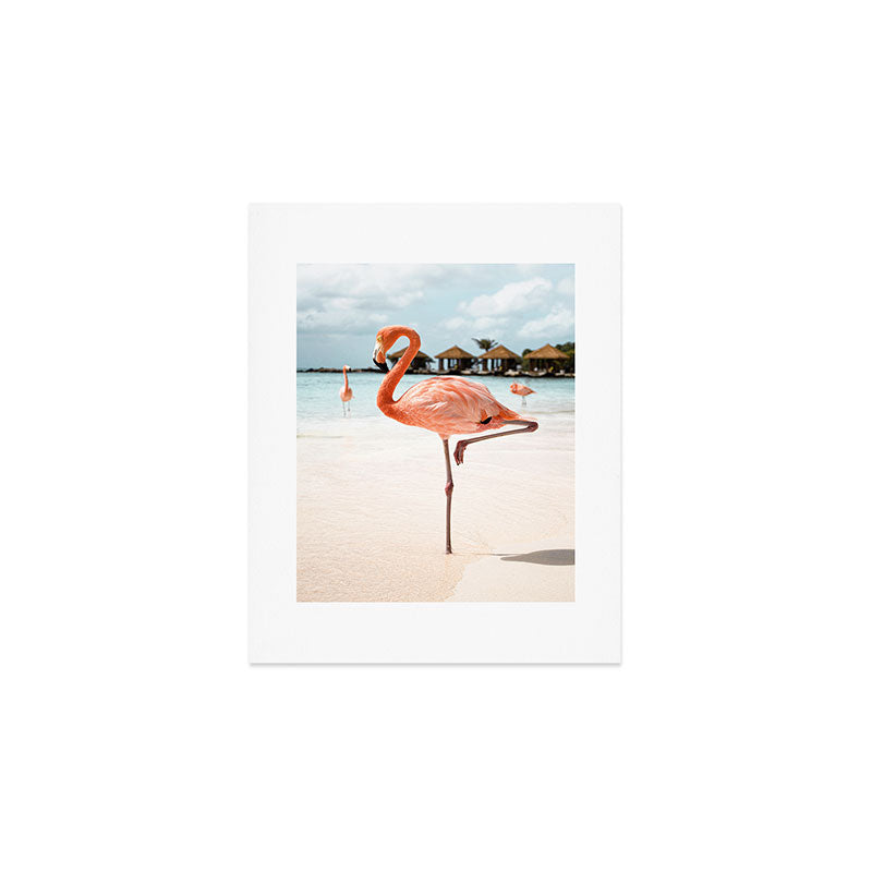 Pink Flamingo Beach Summer Photo | Aruba Tropical Island Art Print | Caribbean Travel Photography Art Print Gallery Image 1