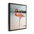 Pink Flamingo Beach Summer Photo | Aruba Tropical Island Art Print | Caribbean Travel Photography Framed Canvas Print Gallery Image 2