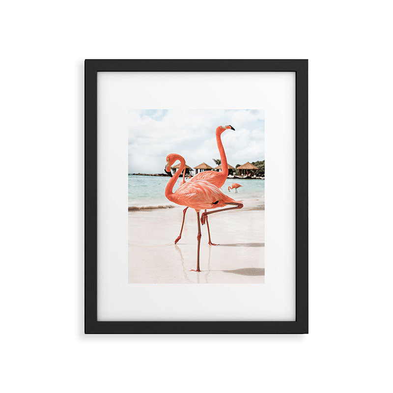 Pink Flamingos On Aruba Island Art Photo | Caribbean Beach Wall Print | Tropical Travel Photography Framed Art Print Gallery Image 5