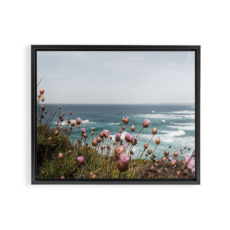 Pink Flowers by the Ocean | Travel Photography in Portugal Art Print | Summer at Bordeira Beach Framed Canvas Print Gallery Image 6