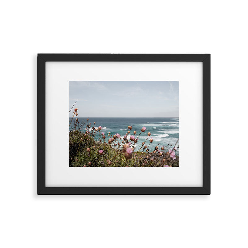 Pink Flowers by the Ocean | Travel Photography in Portugal Art Print | Summer at Bordeira Beach Framed Art Print Gallery Image 5
