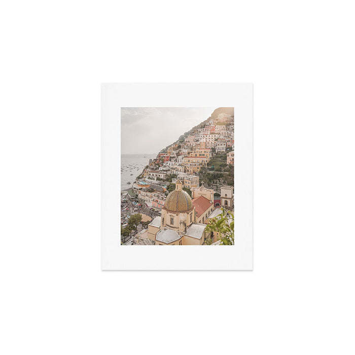 Positano Bliss Photo | Amalfi Coast Mountain Landscape In Pastel Color Art Print | Italy Travel Photography Art Print Gallery Image 1