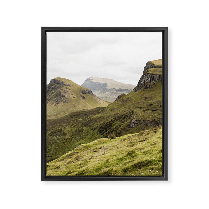 Quiraing Landscape | Nature Travel Photography Art Print | Isle of Skye in Scotland Framed Canvas Print Gallery Image 1