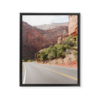 Road Trough Zion National Park Photo | Colors Of Utah Landscape Art Print | USA Travel Photography Framed Canvas Print Gallery Image 6