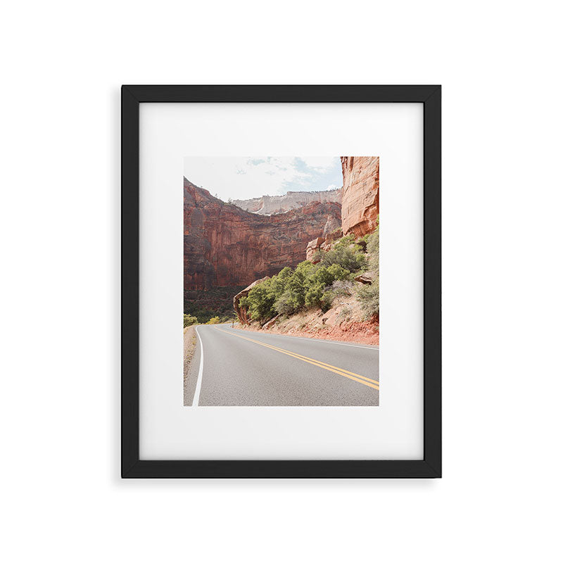 Road Trough Zion National Park Photo | Colors Of Utah Landscape Art Print | USA Travel Photography Framed Art Print Gallery Image 5