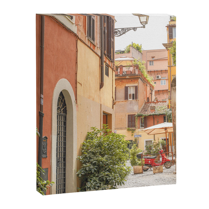 Street In Rome Photo | Travel Photography In Italy Art Print | Colorful Trastevere Houses Canvas Print Gallery Image 1