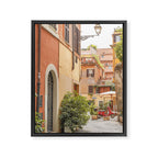 Street In Rome Photo | Travel Photography In Italy Art Print | Colorful Trastevere Houses Framed Canvas Print Gallery Image 6