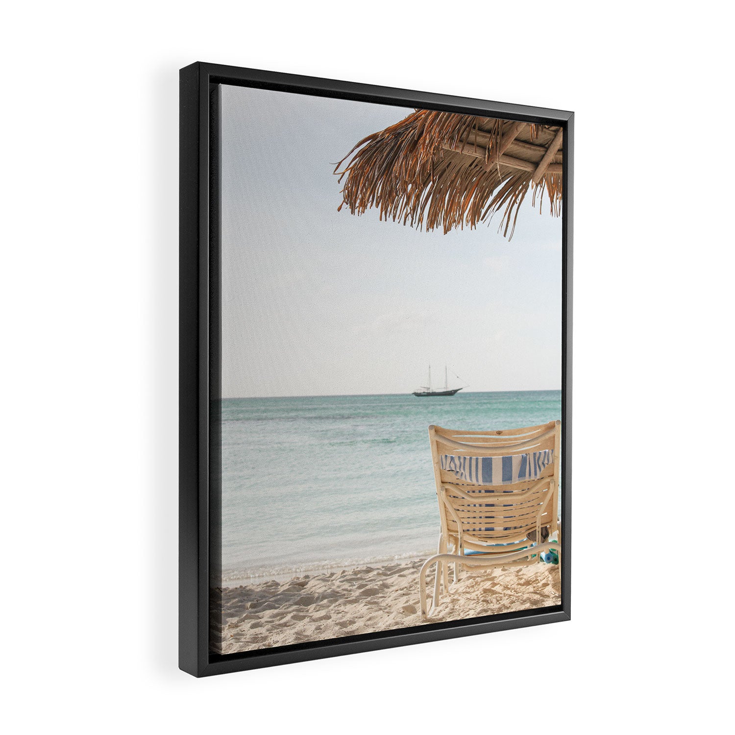 Summer Holiday Beach Photo | Aruba Island Ocean View Art Print | Caribbean Nature Travel Photography Framed Canvas Print Gallery Image 2