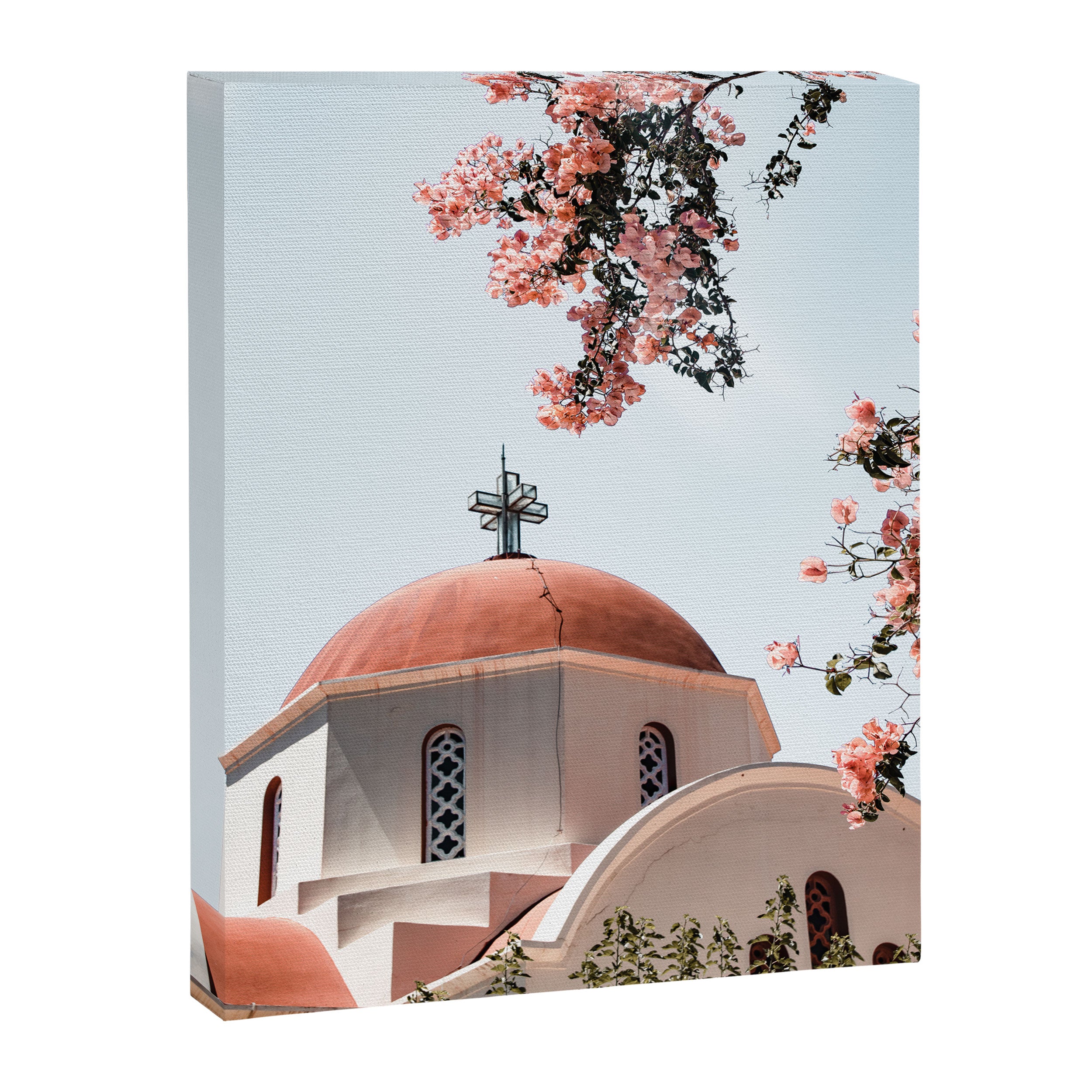 Summer In Greece Art Print | Pink Flowers Photo | Crete Island Holiday | Europe Travel Photography Canvas Print Gallery Image 6