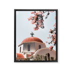 Summer In Greece Art Print | Pink Flowers Photo | Crete Island Holiday | Europe Travel Photography Framed Canvas Print Gallery Image 6