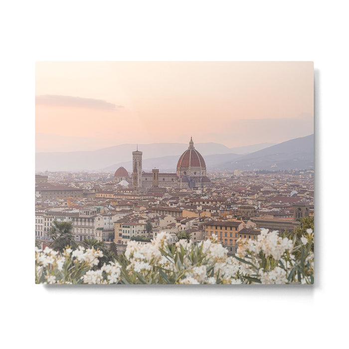 Sunset In Florence, Tuscany Photo | Il Duomo Cathedral In Soft Pastel Colors Art Print | Italy Travel Photography Metal Print Gallery Image 1