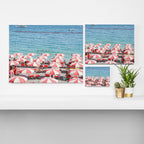 The Red Beach Umbrellas | Amalfi Coast Travel Photography | Europe Summer in Italy in Color Canvas Print Gallery Image 3