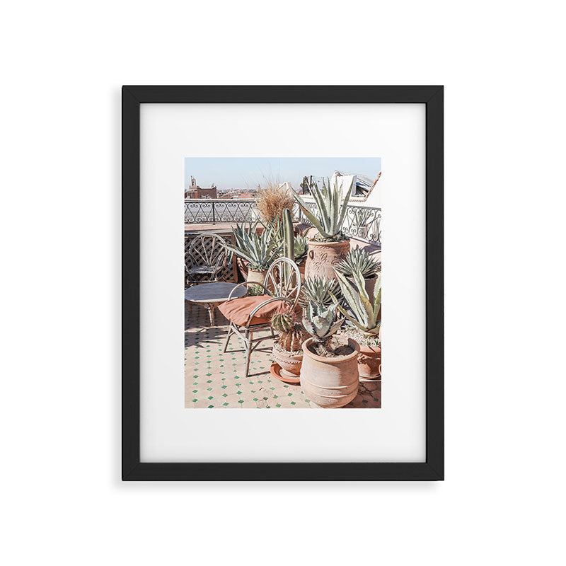Tropical Rooftop In Marrakech Photo | Cactus Plants Boho Art Print | Morocco Travel Photography Framed Art Print Gallery Image 5