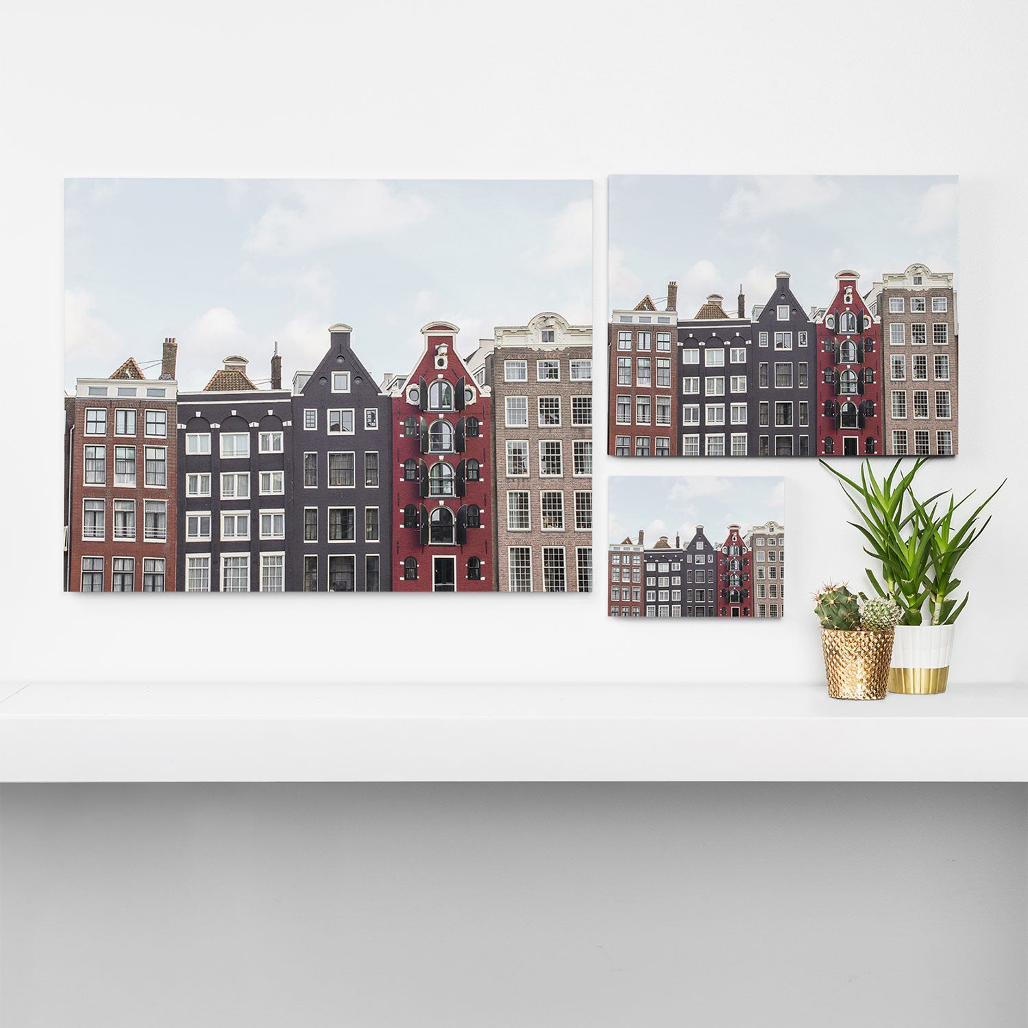 Typical Houses Of Amsterdam Picture | Dutch Urban City Architecture Art Print | Europe Travel Photography Canvas Print Gallery Image 3