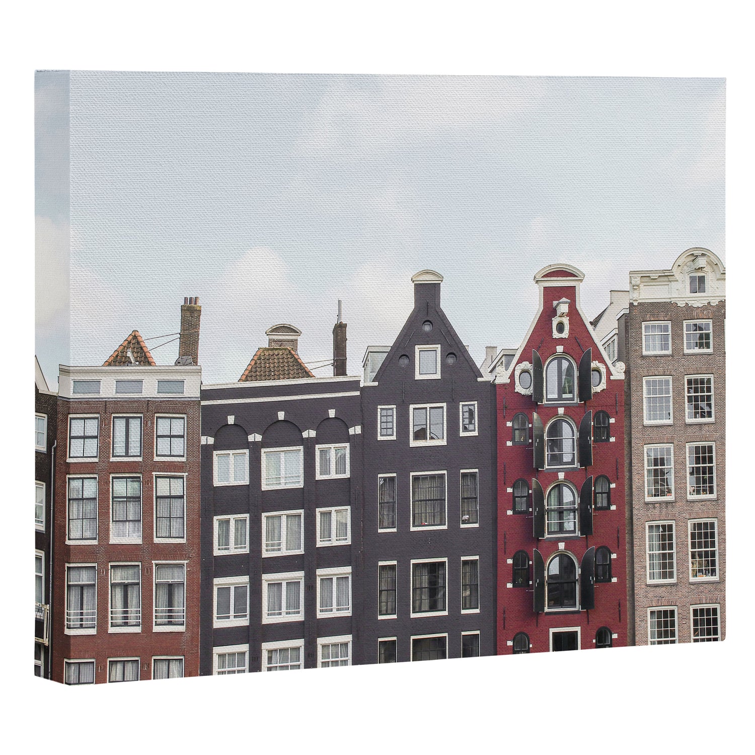 Typical Houses Of Amsterdam Picture | Dutch Urban City Architecture Art Print | Europe Travel Photography Canvas Print Gallery Image 3