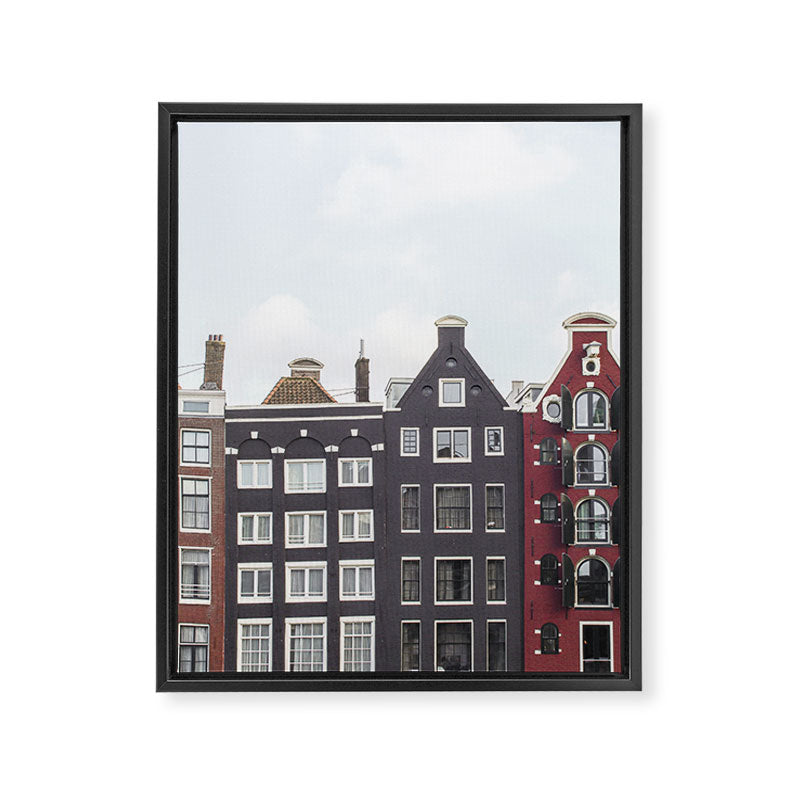 Typical Houses Of Amsterdam Picture | Dutch Urban City Architecture Art Print | Europe Travel Photography Framed Canvas Print Gallery Image 6