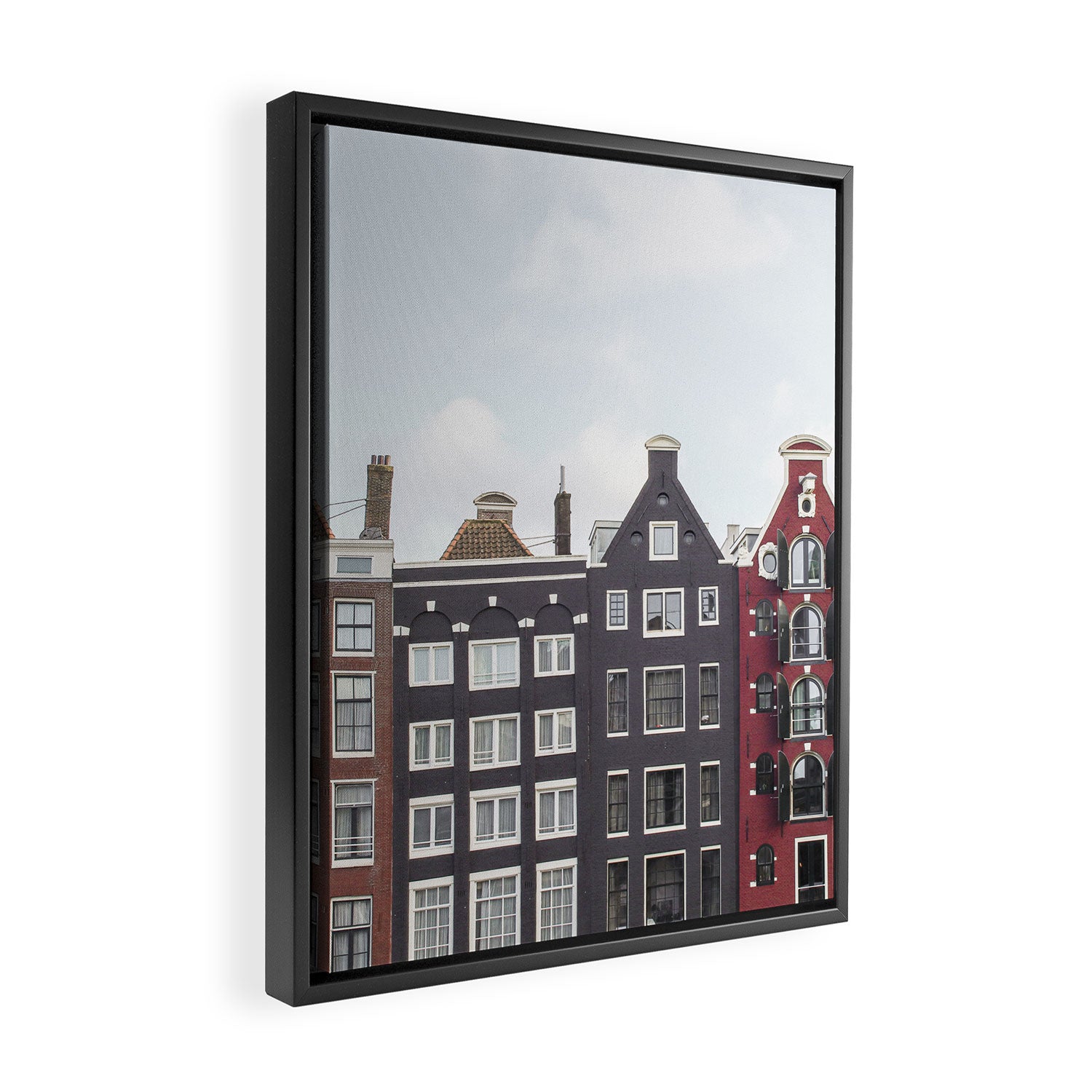 Typical Houses Of Amsterdam Picture | Dutch Urban City Architecture Art Print | Europe Travel Photography Framed Canvas Print Gallery Image 2