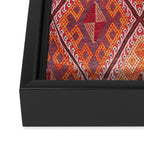 Woven Carpet | Red and Orange Oriental Design Print | Colors of Cappadocia Framed Canvas Print Gallery Image 3