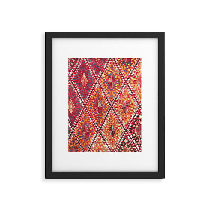 Woven Carpet | Red and Orange Oriental Design Print | Colors of Cappadocia Framed Art Print Gallery Image 1