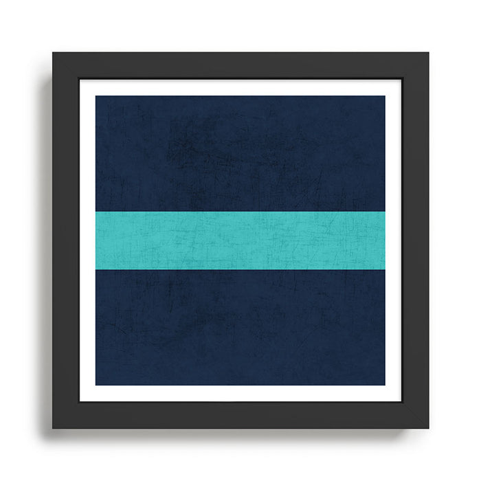 classic - navy and aqua Framed Art Print Gallery Image 1