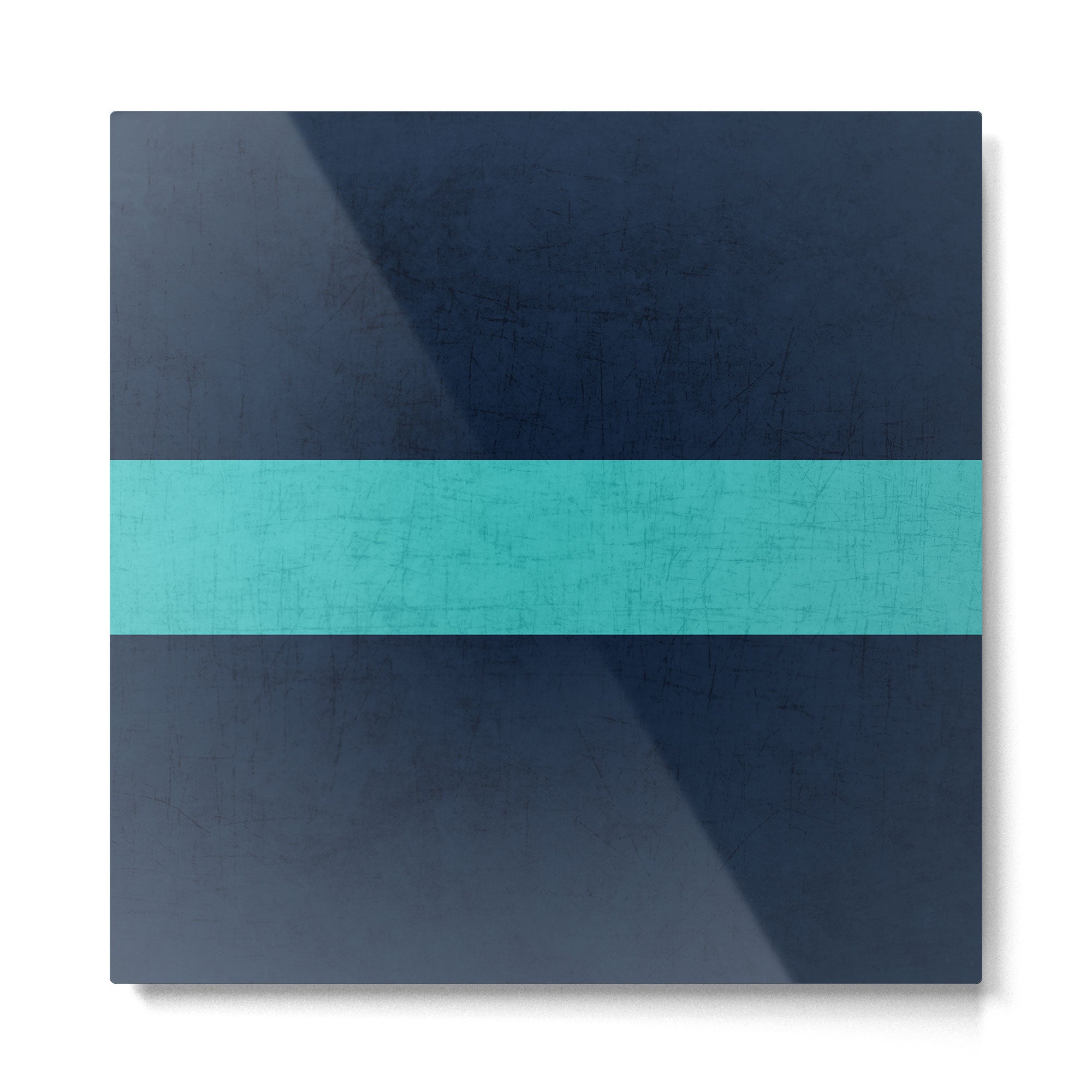 classic - navy and aqua Metal Print Gallery Image 2