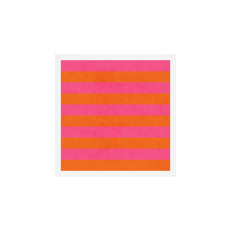 hot pink and orange stripes Art Print Gallery Image 1