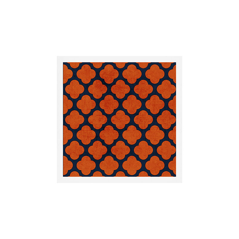 navy and orange clover Art Print Gallery Image 1