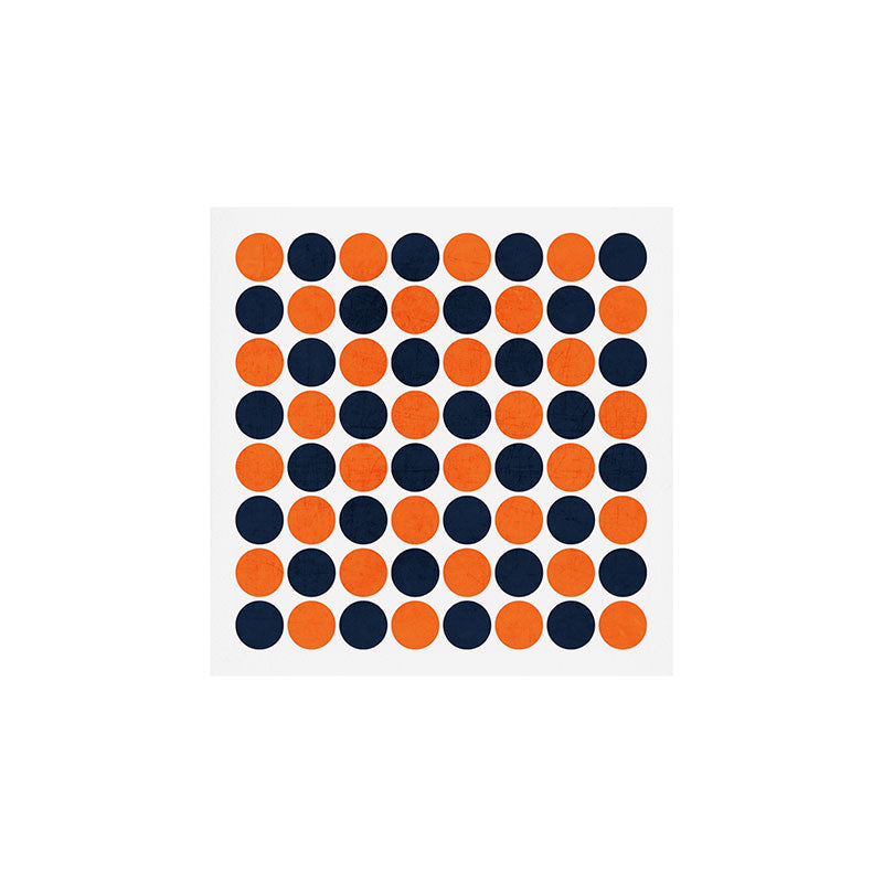navy and orange dots Art Print Gallery Image 1