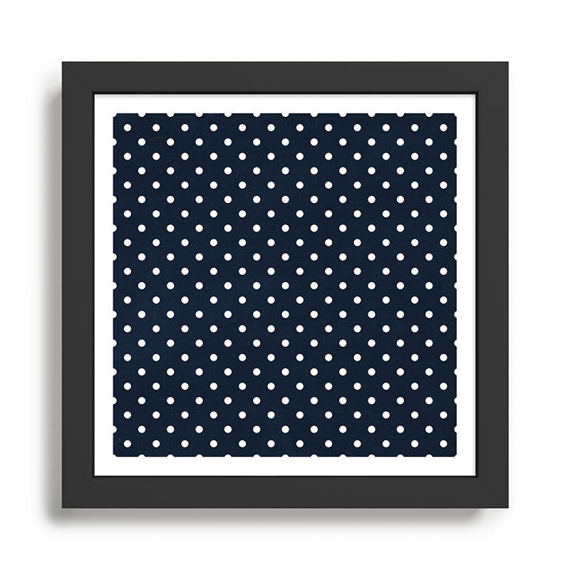 navy swiss dots Framed Art Print Gallery Image 1