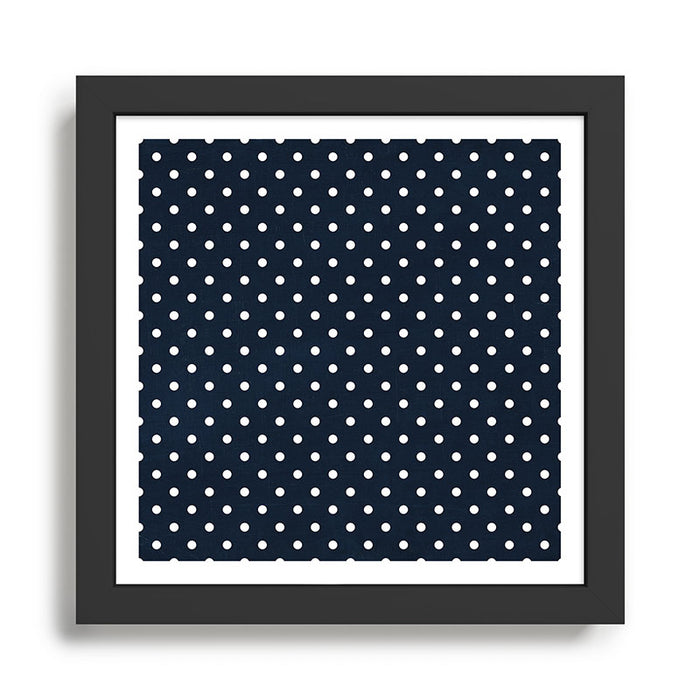 navy swiss dots Framed Art Print Gallery Image 1