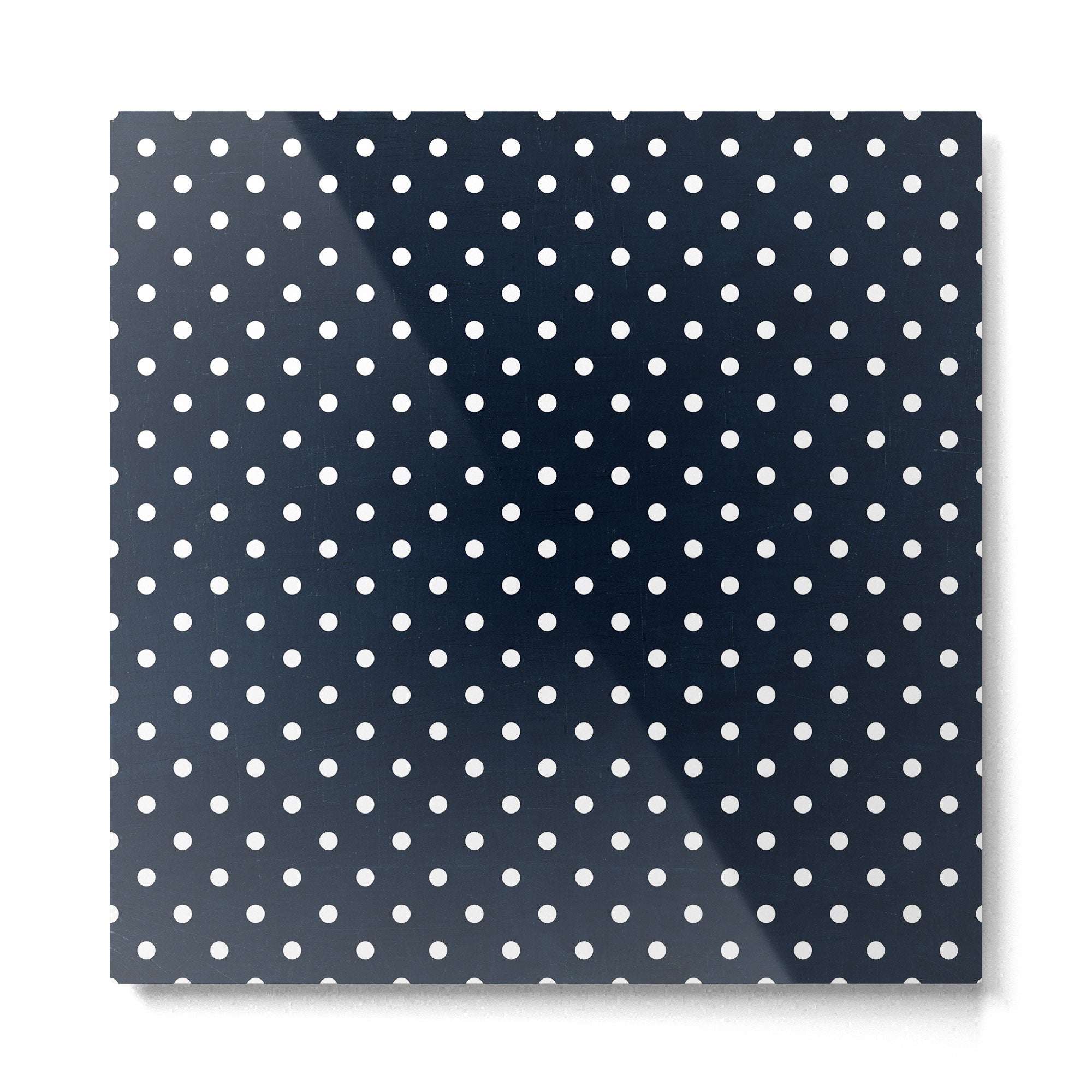 navy swiss dots Metal Print Gallery Image 2