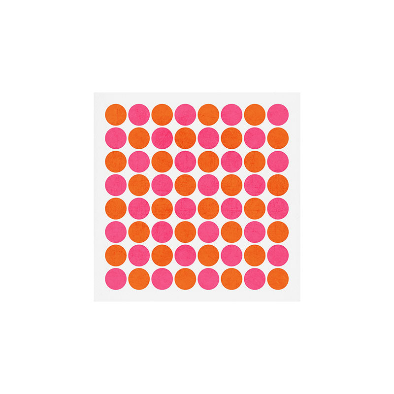 orange and hot pink dots Art Print Gallery Image 1